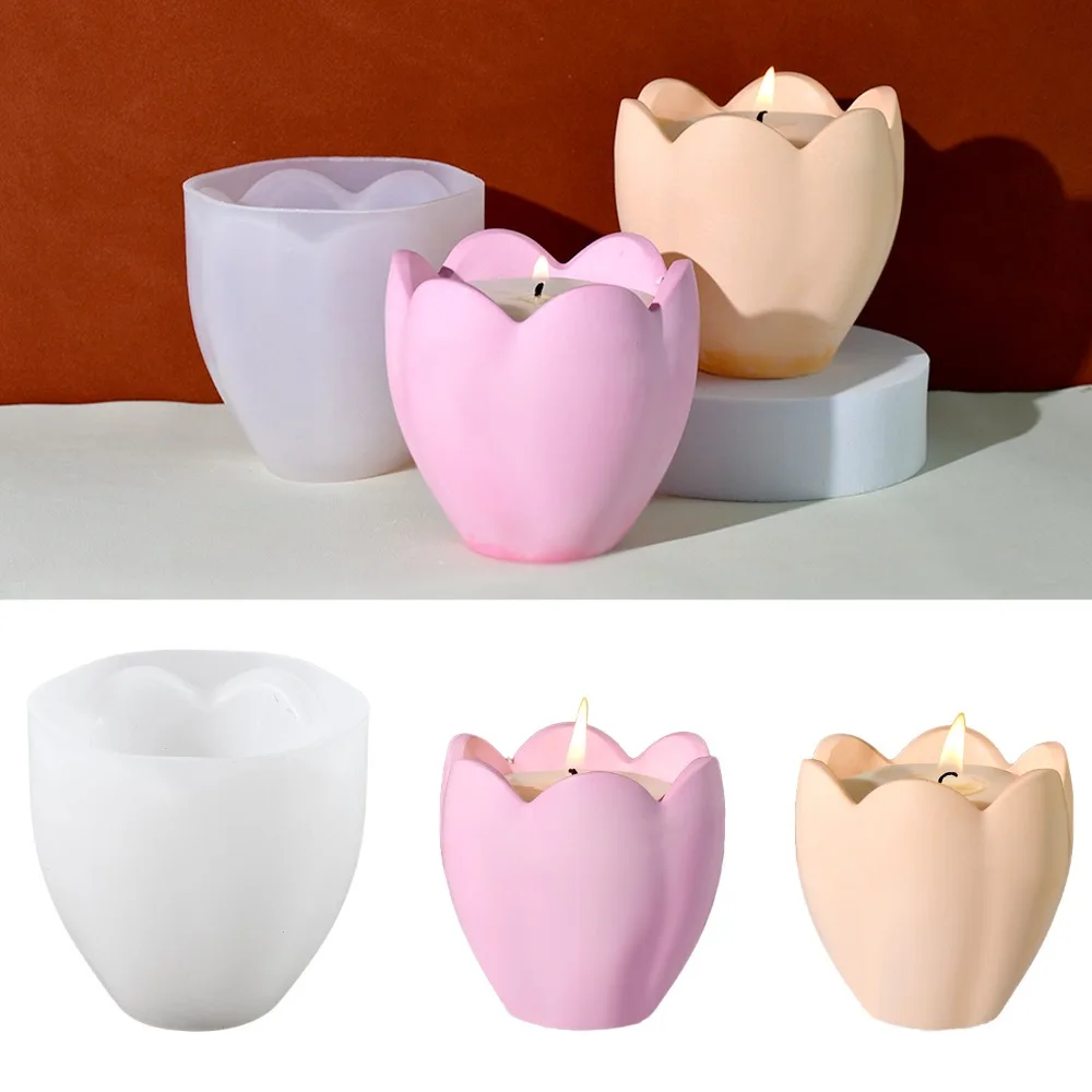 Candle Holder Set - Tulip Candle Holder Silicone Moulds Flower