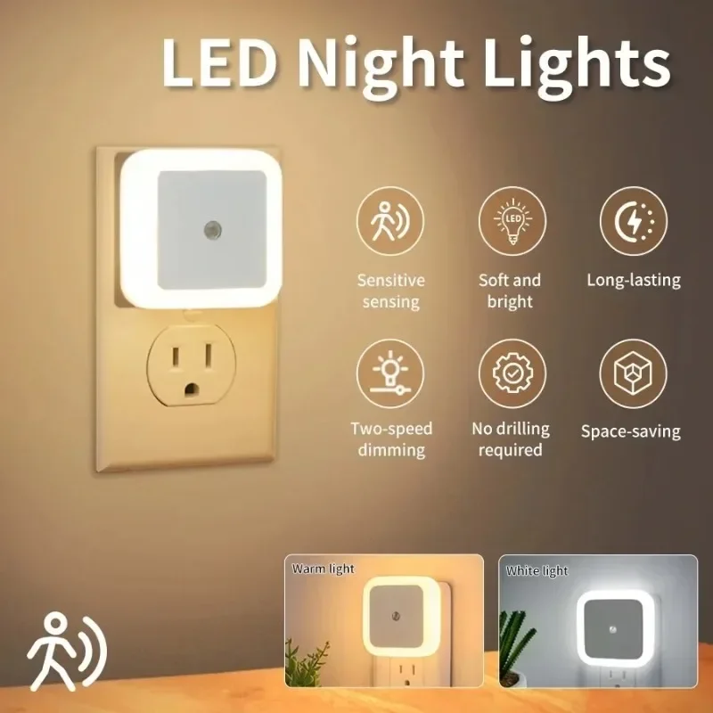 Decor Lighting Uk - 1/6PCS Wireless LED Night Light Sensor
