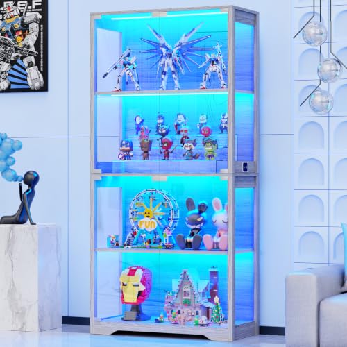 Lighting & Home Decor Studio - Display Cabinet with Glass Doors, 4-Tier