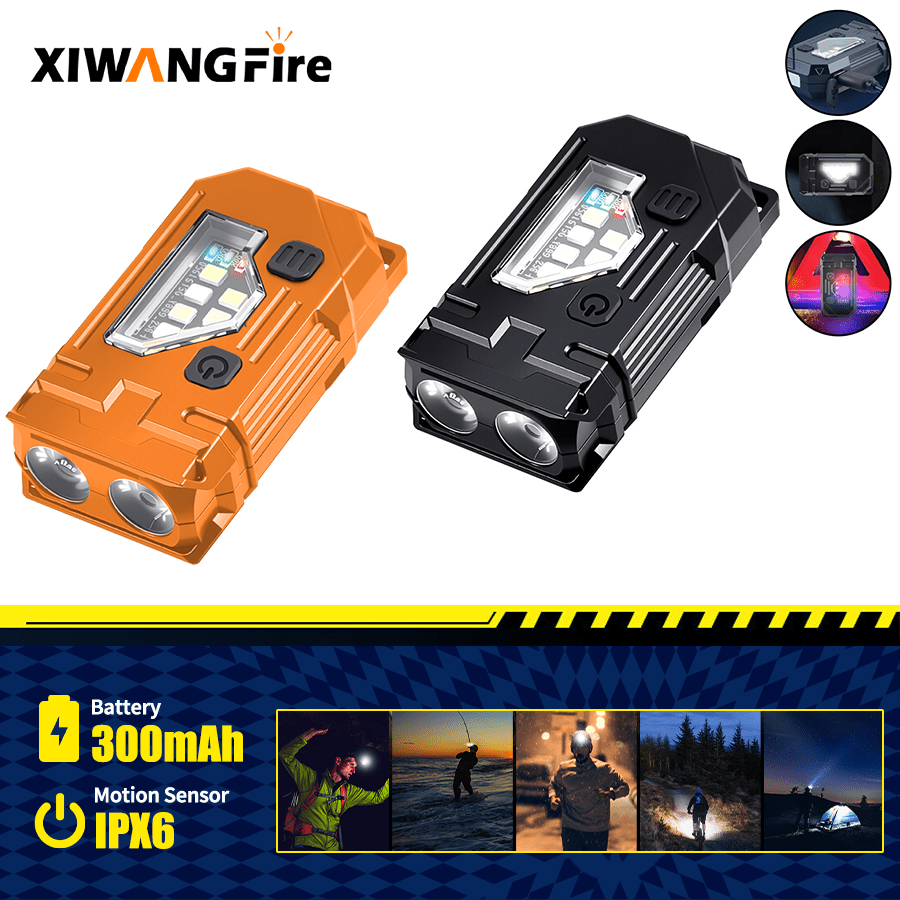 Orange Lighting Decor - Mini Keychain EDC Flashlight - Rechargeable