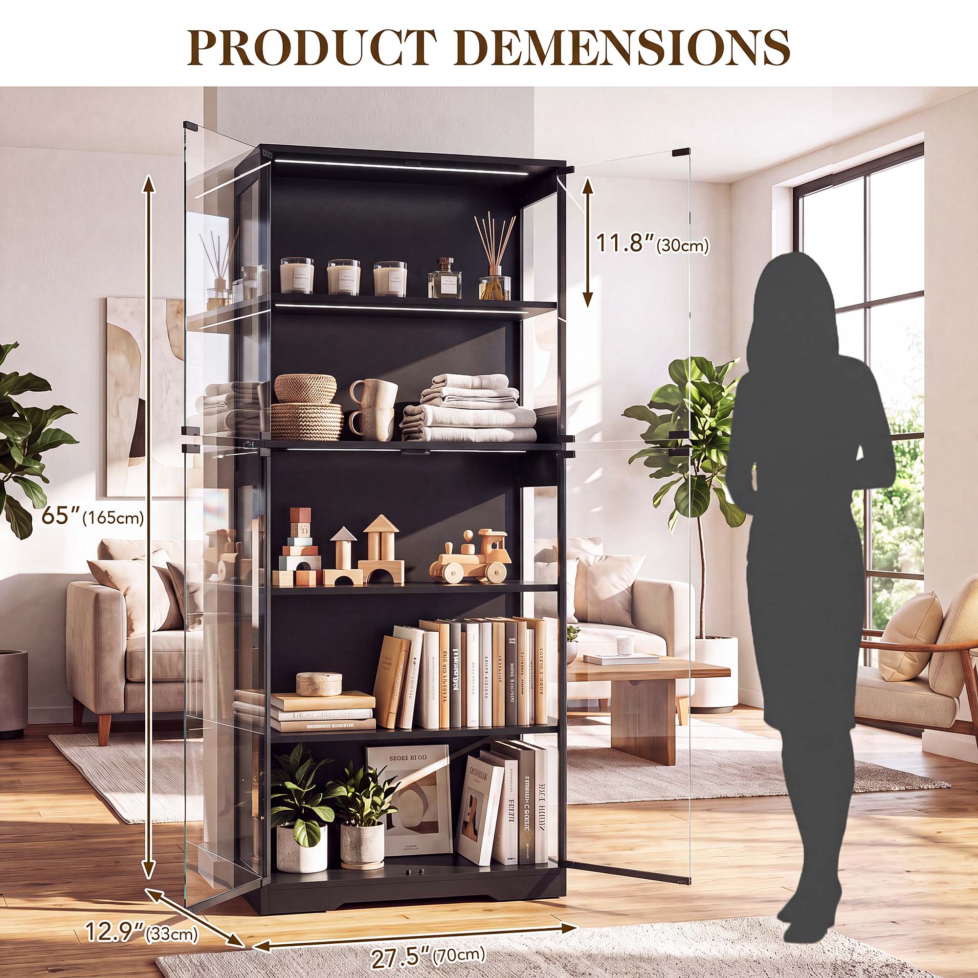 TCGBKAF 5‑Tier Display Cabinet - Lighting & Home Decor Studio 评论和价格