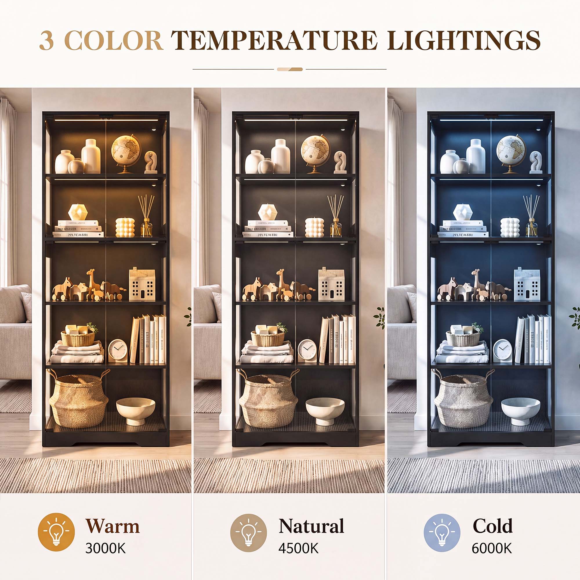 TCGBKAF 5‑Tier Display Cabinet - Lighting & Home Decor Studio 评论和价格