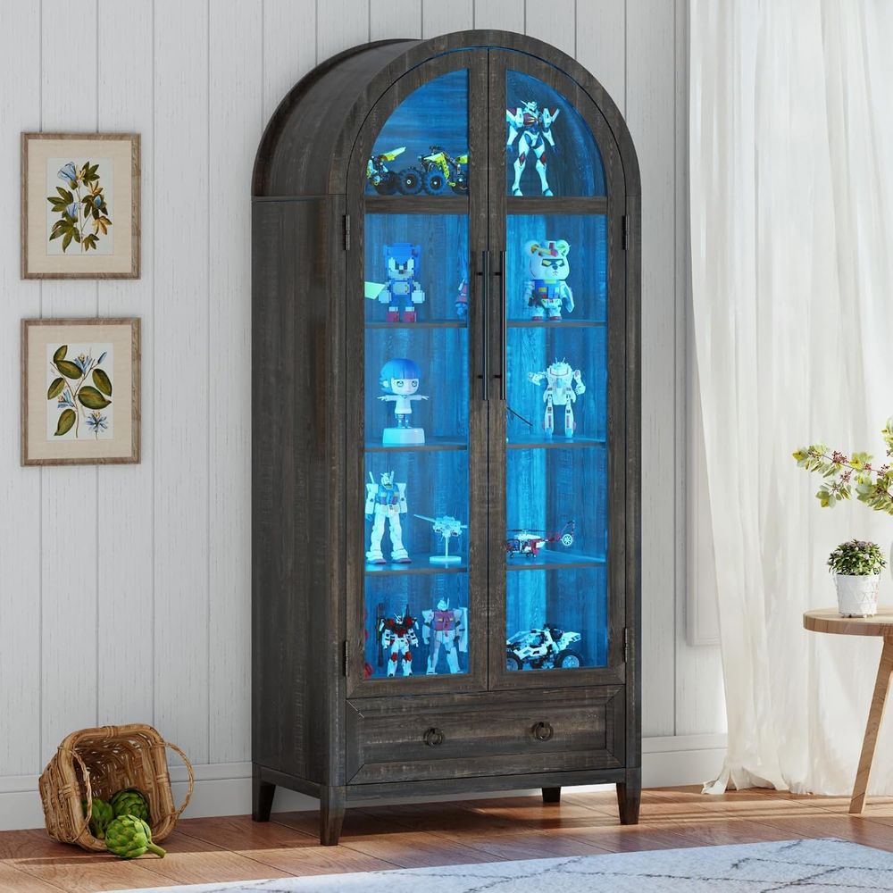73 Arched Glass Display Cabine - Lighting & Home Decor Studio 评论和价格