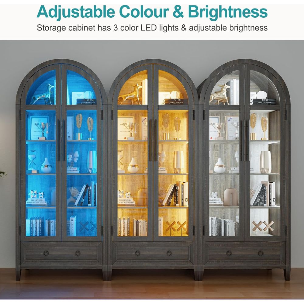 73 Arched Glass Display Cabine - Lighting & Home Decor Studio 评论和价格