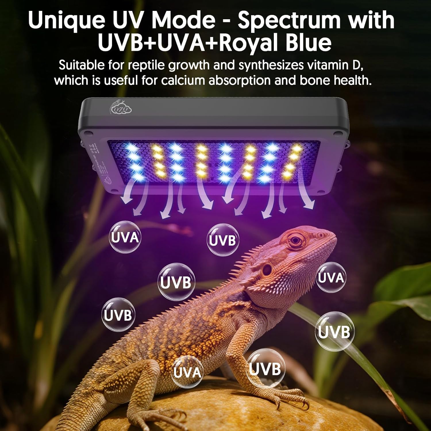 24W LED UVA UVB Reptile Lamp w - Gecko Lighting & Decor 评论和价格