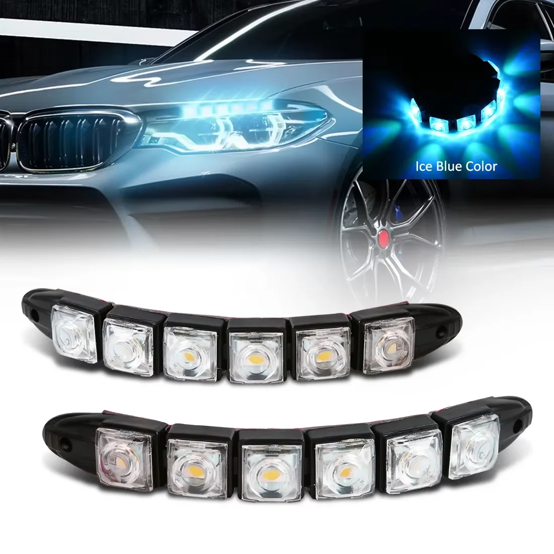 2PCS LED Waterproof DRL Light  - Ambient Led Strip 评论和价格