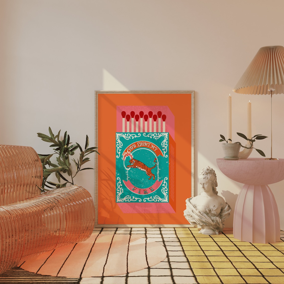 You Light My Fire Orange Match - Orange Lighting Decor 评论和价格