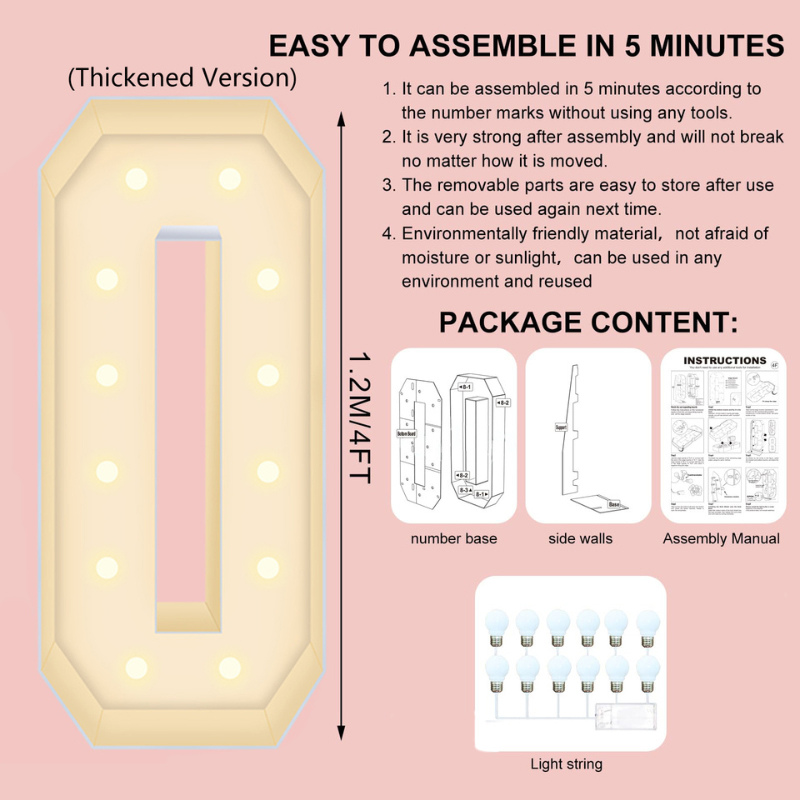120CM/4FT DIY Marquee Letters  - Light Up Letters Marquee 评论和价格