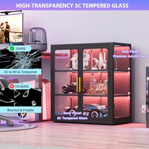 Display Cabinet with Glass Doo - Lighting & Home Decor Studio 评论和价格