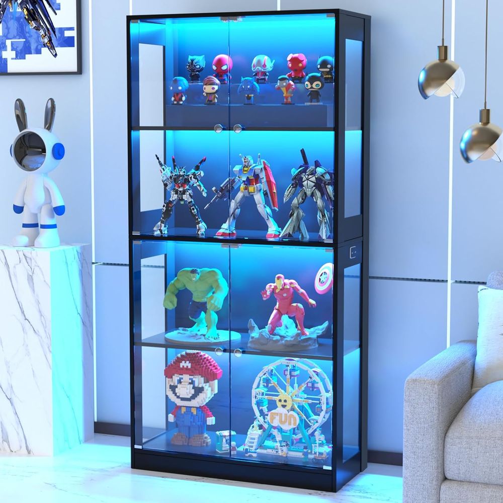 65 Glass Door Display Cabinet, - Lighting & Home Decor Studio 评论和价格