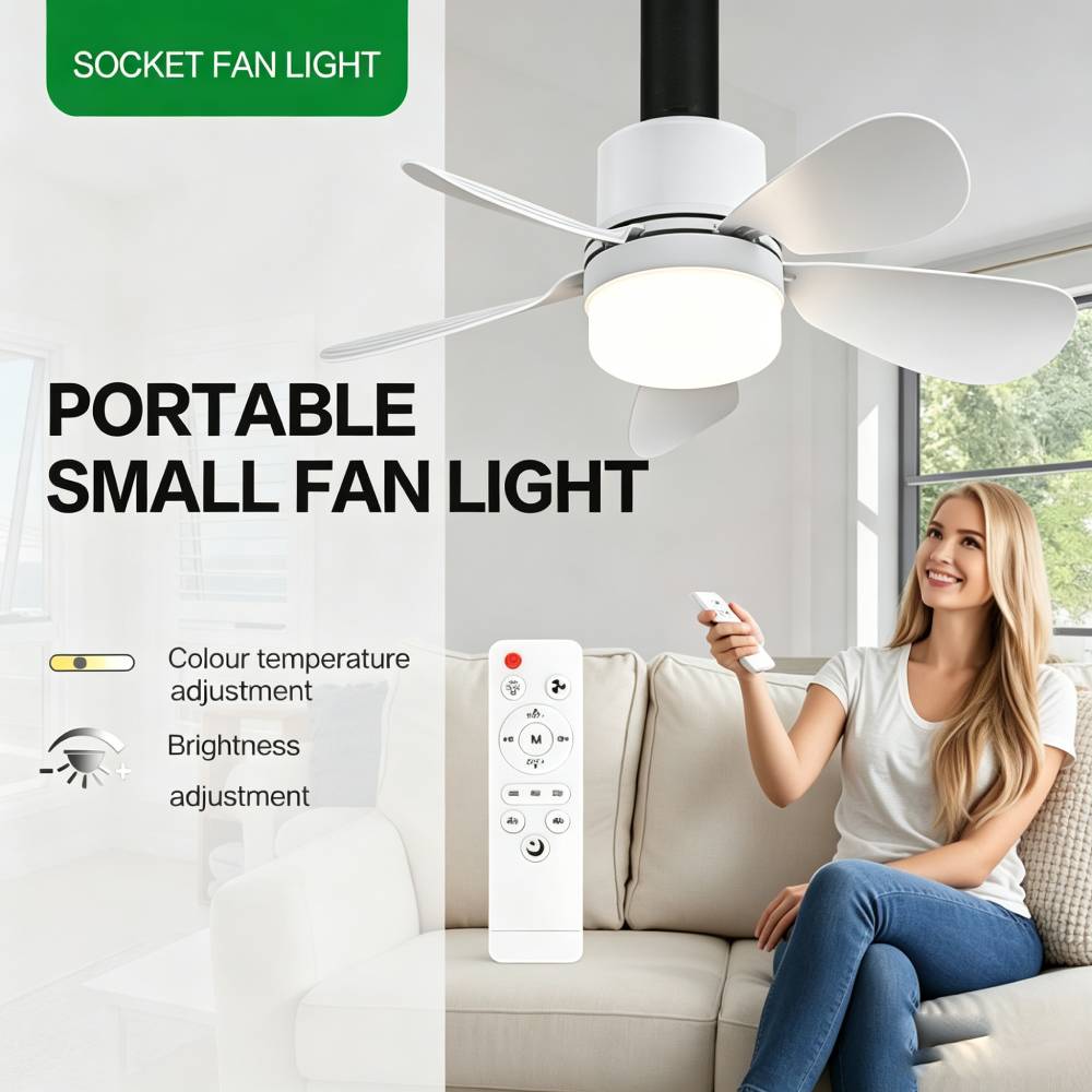 Socket Fan Light with Remote,  - Lighting Decor Home 评论和价格
