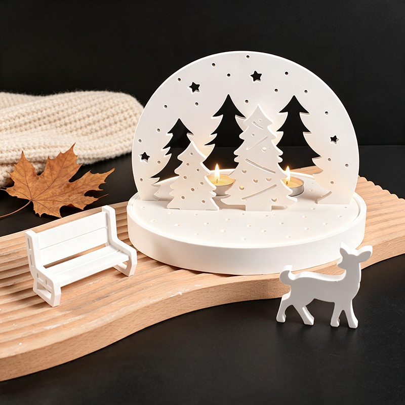 Christmas Elk Tealight Candle  - Candle Holder Set 评论和价格