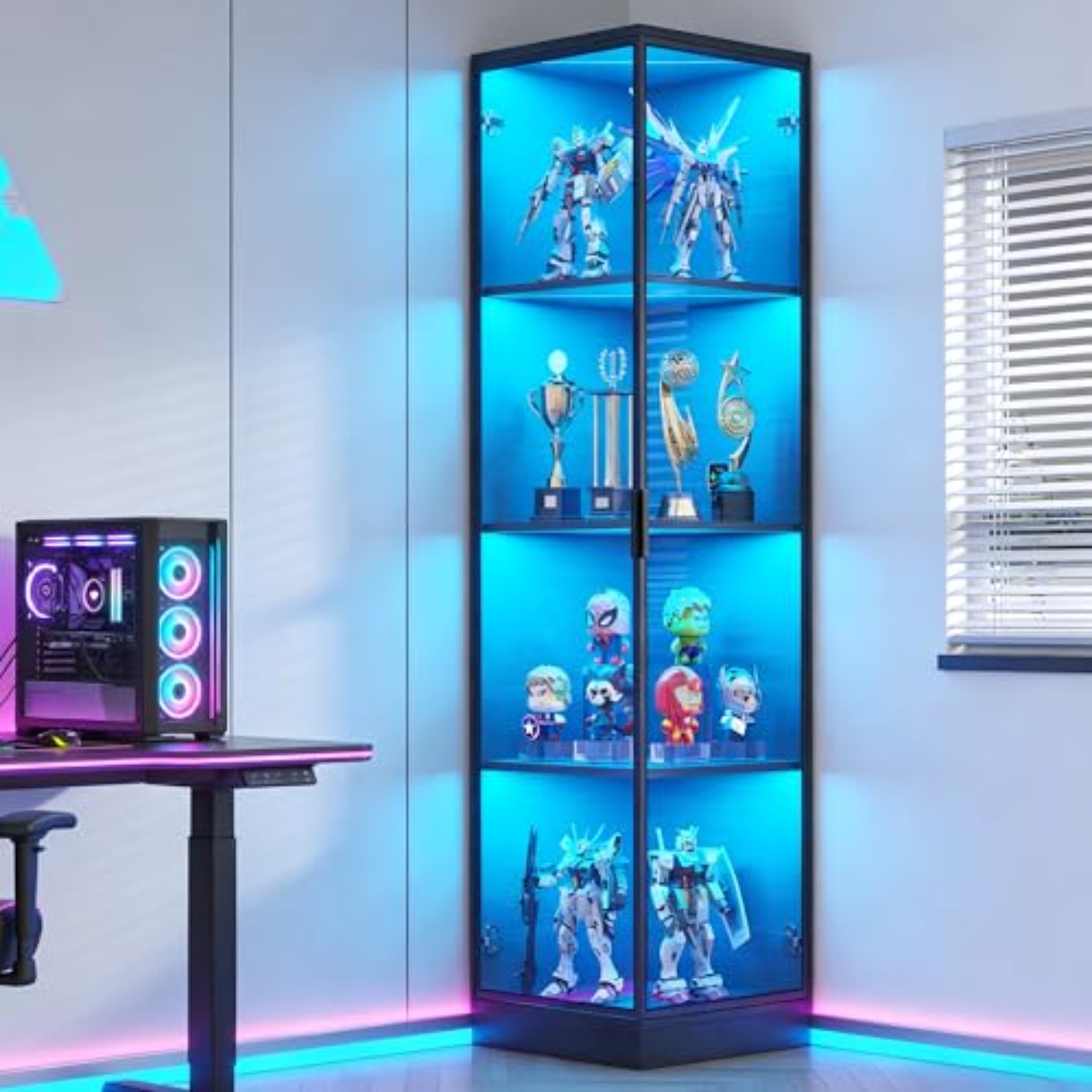 Corner Display Cabinet with Do - Lighting & Home Decor Studio 评论和价格