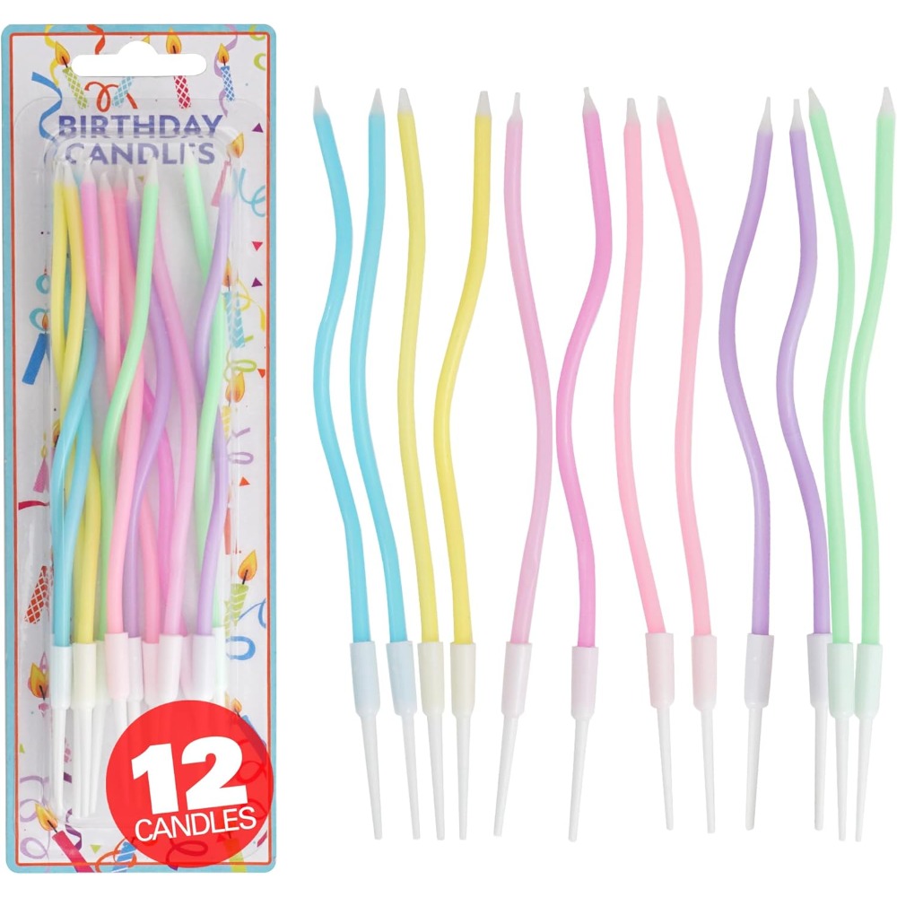 Rainbow Spiral Birthday Cake C - Candle Holder Set 评论和价格