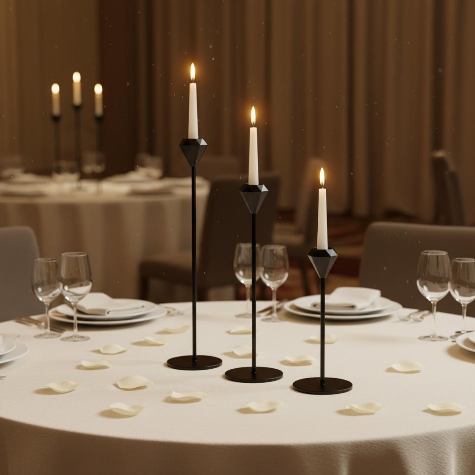 3 Pieces Crystal Top Candlesti - Candle Holder Set 评论和价格