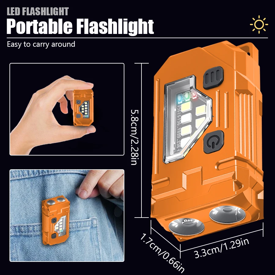 Mini Keychain EDC Flashlight R - Orange Lighting Decor 评论和价格