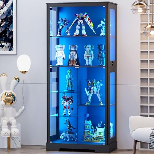 71'' Display Cabinet with 5-Ti - Lighting & Home Decor Studio 评论和价格