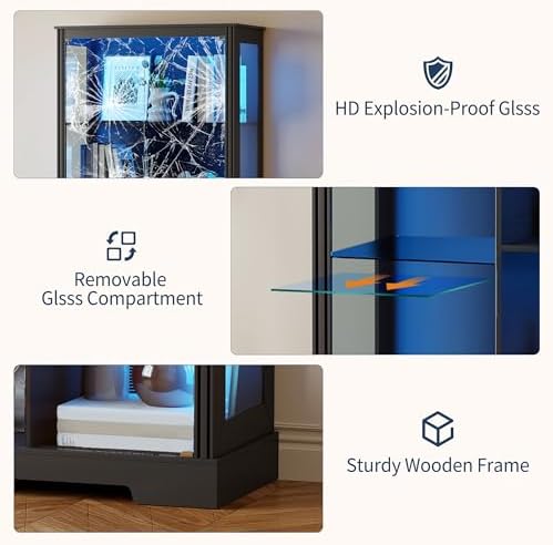 71'' Display Cabinet with 5-Ti - Lighting & Home Decor Studio 评论和价格