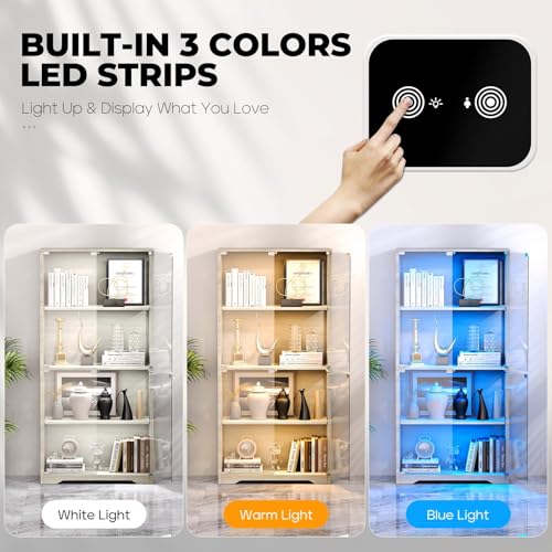 Display Cabinet with Glass Doo - Lighting & Home Decor Studio 评论和价格