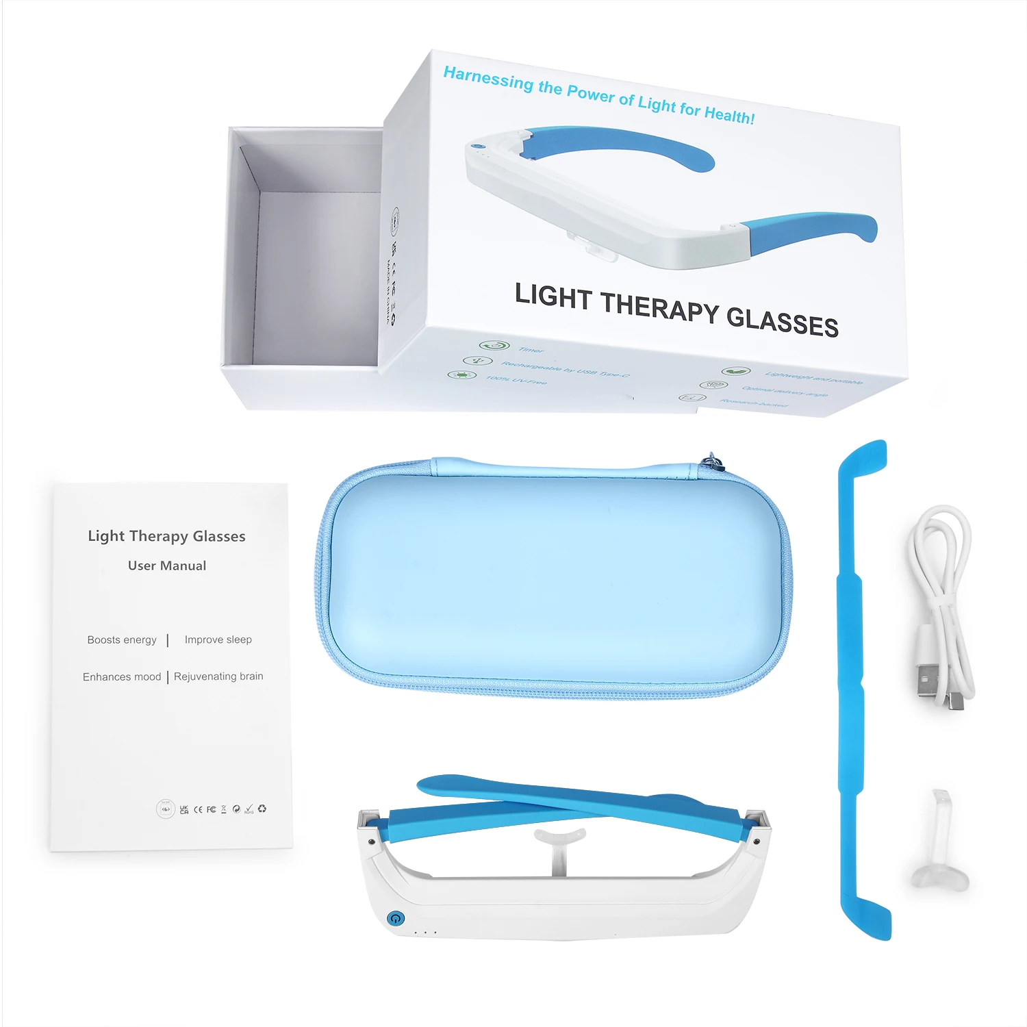 SAD Light Therapy Glasses Red  - Lighting Visual 评论和价格