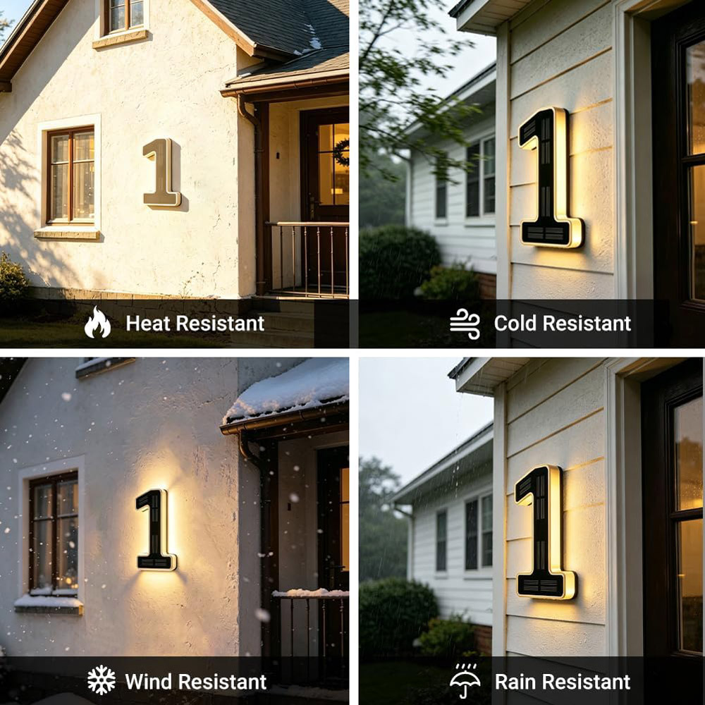 12cm Solar Outdoor House Numbe - Lighting Decor For House 评论和价格