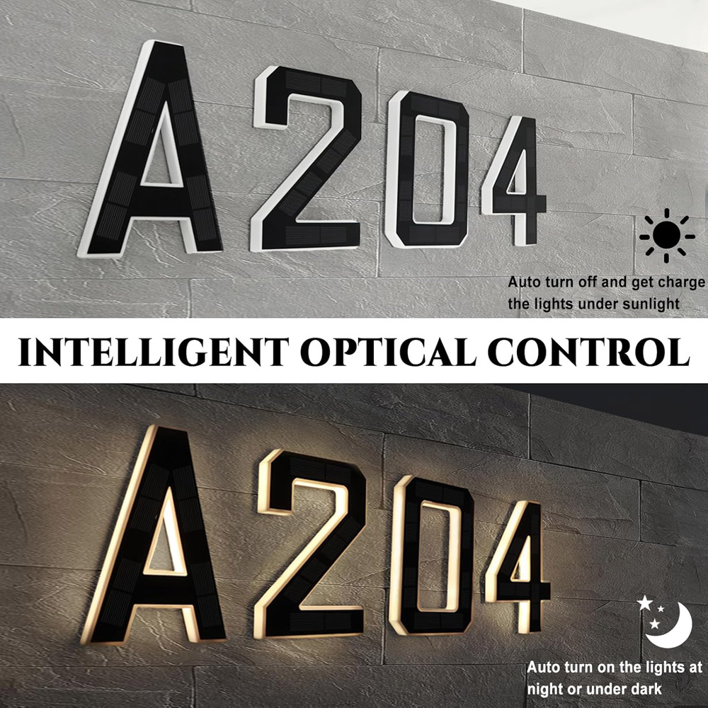 12cm Solar Outdoor House Numbe - Lighting Decor For House 评论和价格