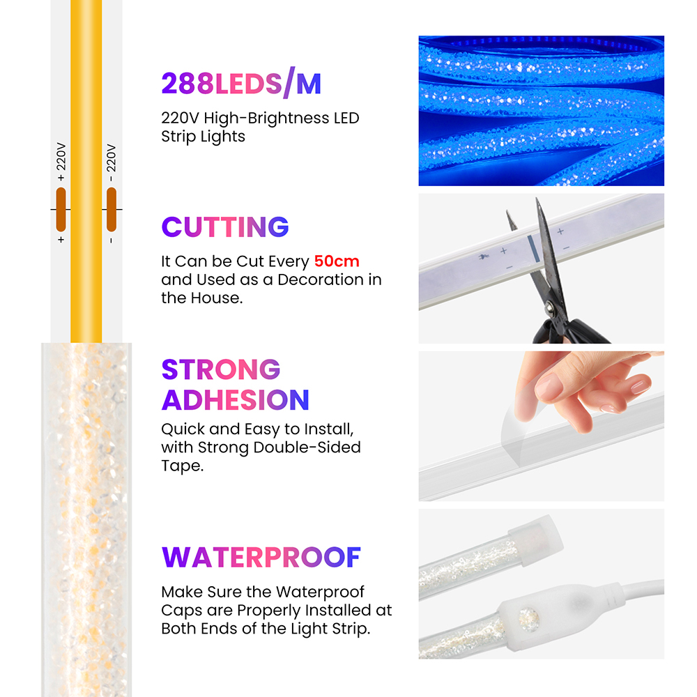 Crystal Type COB Neon Strip Ro - Decor Lighting Uk 评论和价格