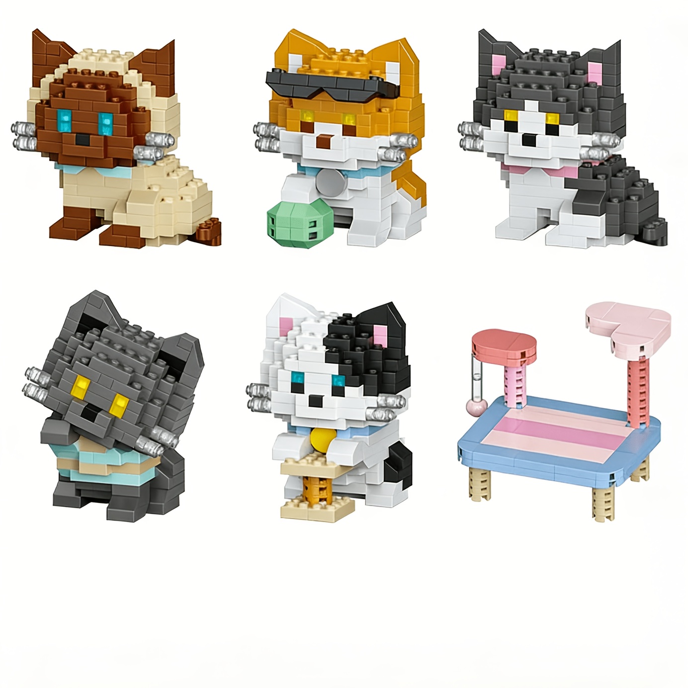 Cat Series Building Blocks Set - Orange Lighting Decor 评论和价格