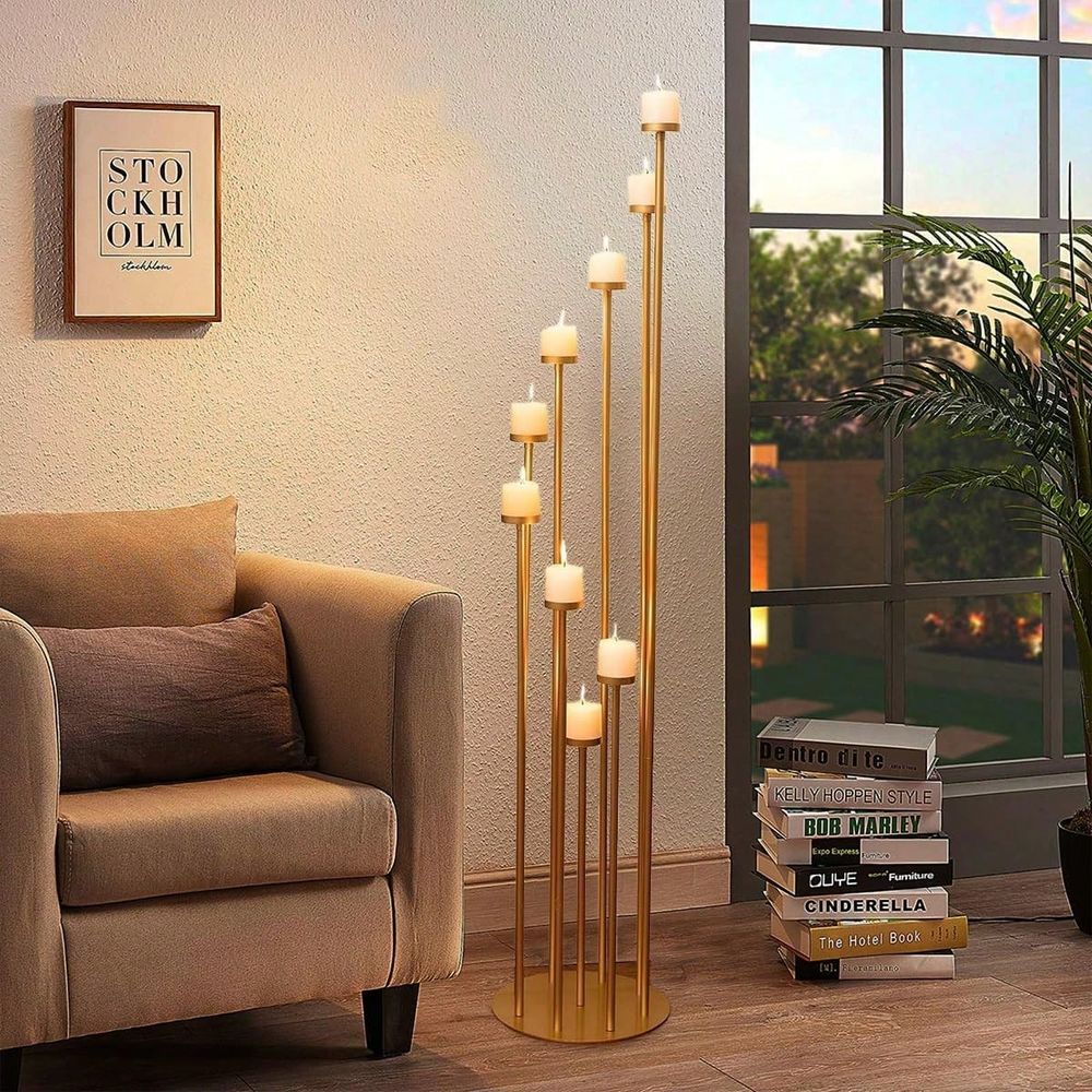2Pcs 9 Arm Candelabra,Floor Ca - Candle Holder Set 评论和价格