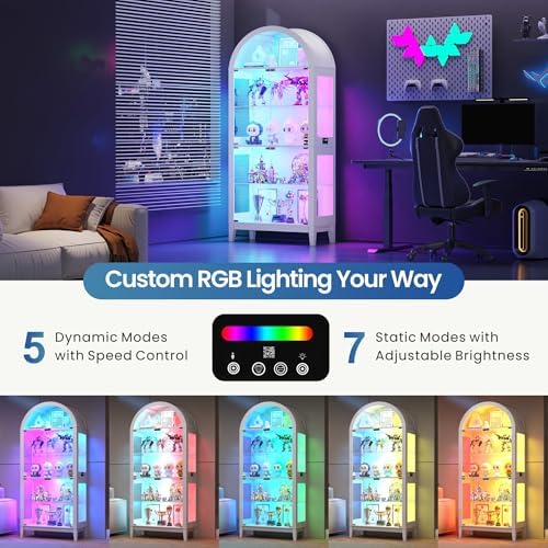 5-Tier Arched Glass Display Ca - Lighting & Home Decor Studio 评论和价格