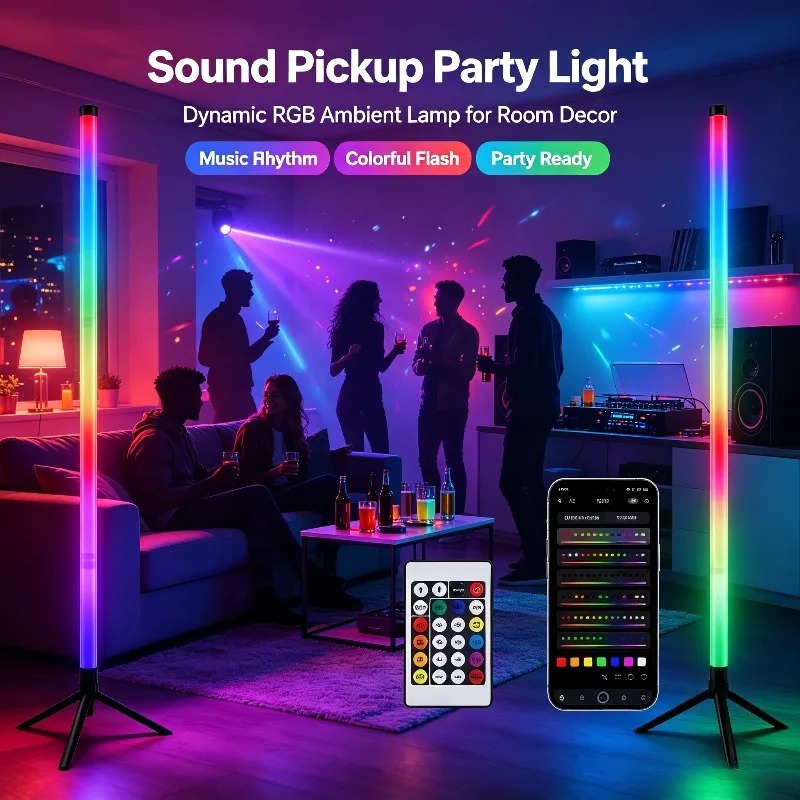 2PCS 120CM RGB Floor Lamp, Sou - Lighting Decor Home 评论和价格