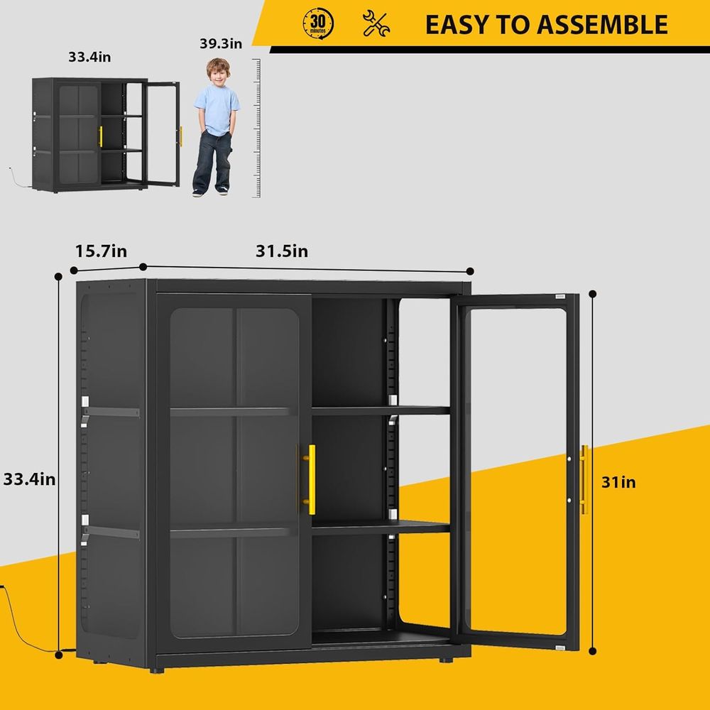 34 Tall Glass Door Display Cab - Lighting & Home Decor Studio 评论和价格