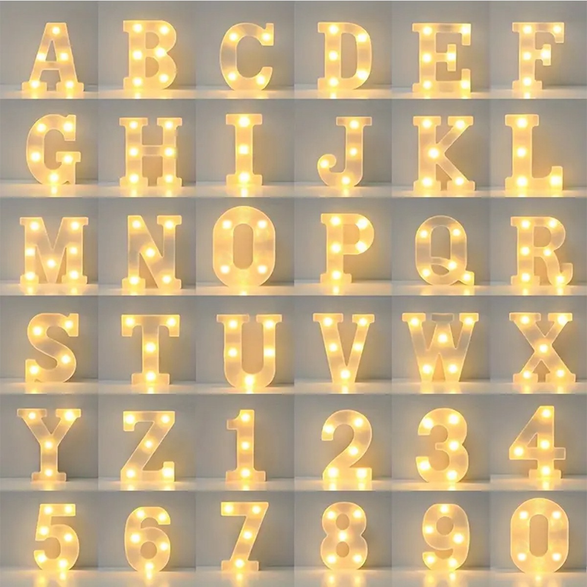 1pc White Decorative Led Light - Light Up Letters Marquee 评论和价格
