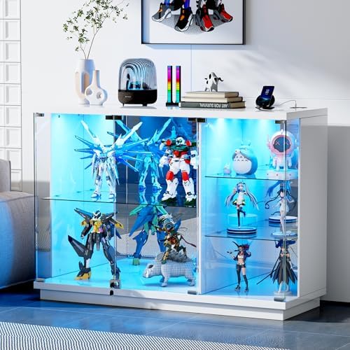 Glass Display Cabinet with Loc - Lighting & Home Decor Studio 评论和价格