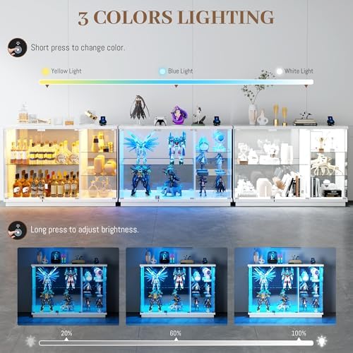 Glass Display Cabinet with Loc - Lighting & Home Decor Studio 评论和价格