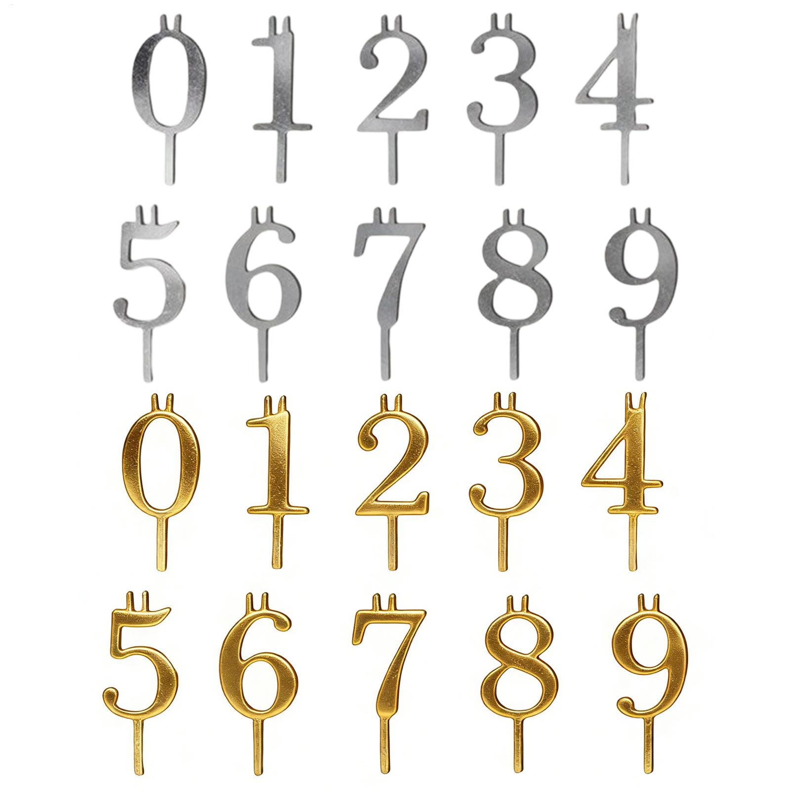 10pcs 0-9 Number Cake Toppers  - Candle Holder Set 评论和价格