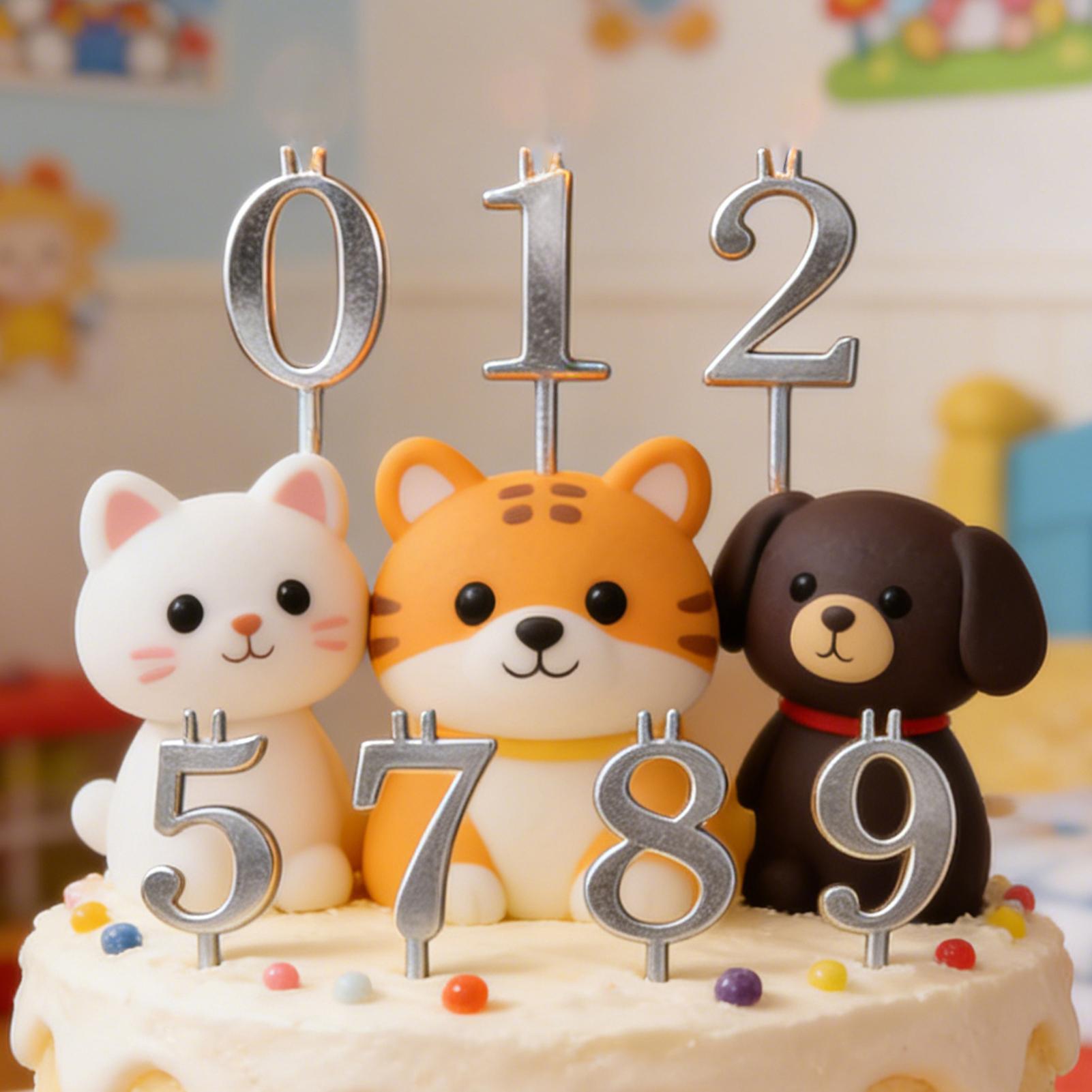 10pcs 0-9 Number Cake Toppers  - Candle Holder Set 评论和价格